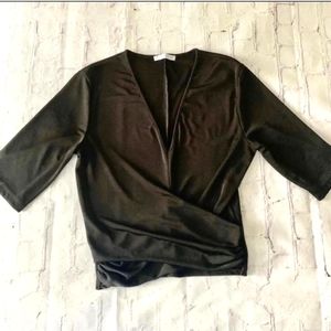 Zara Twist Waist Stretch Crop Top M Black